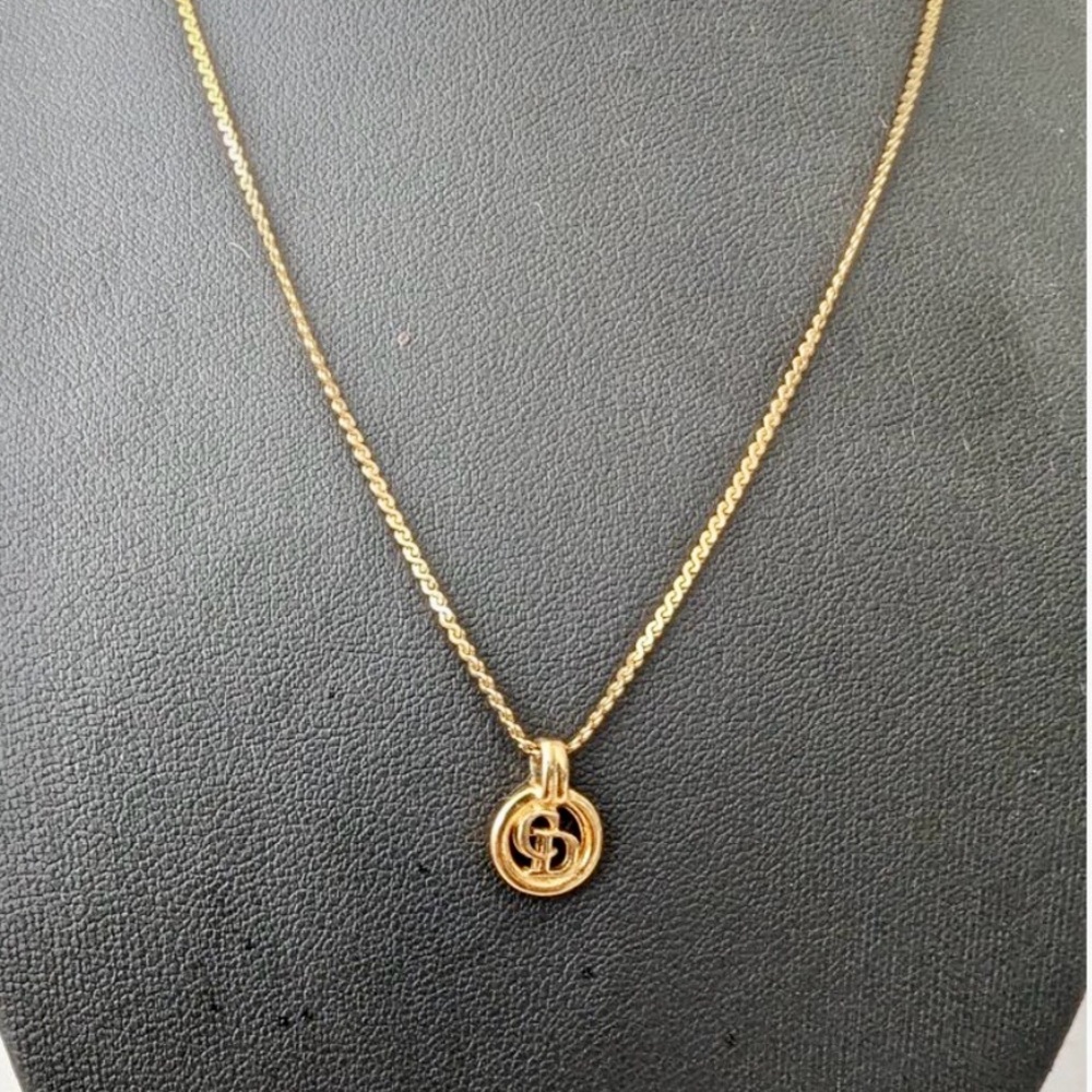 Christian Dior Gold Fashion Necklace CD Pendant